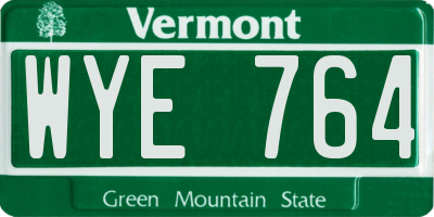 VT license plate WYE764