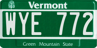 VT license plate WYE772