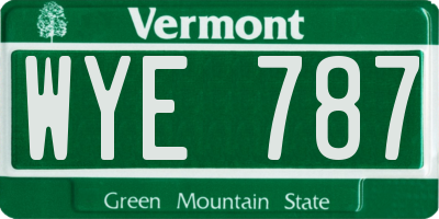 VT license plate WYE787