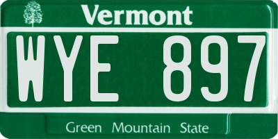 VT license plate WYE897