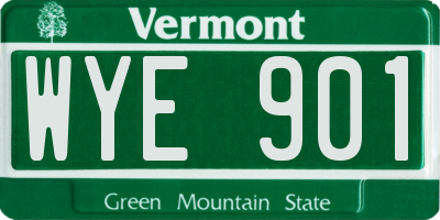 VT license plate WYE901