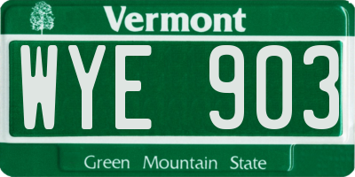 VT license plate WYE903