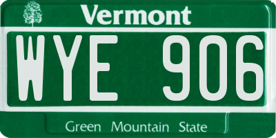 VT license plate WYE906