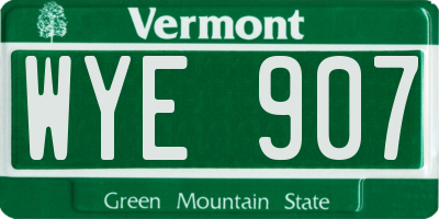 VT license plate WYE907