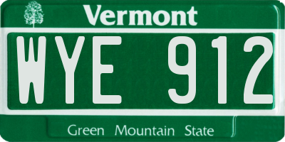VT license plate WYE912