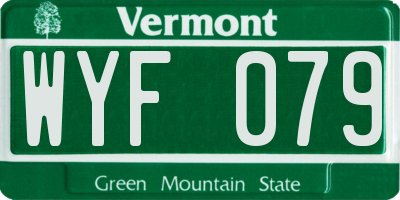 VT license plate WYF079