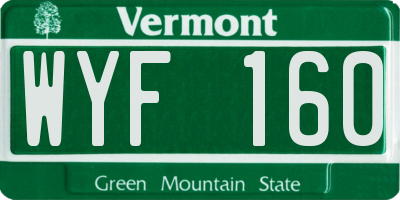 VT license plate WYF160