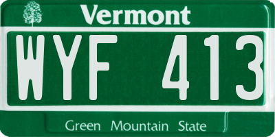 VT license plate WYF413