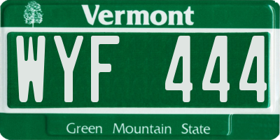 VT license plate WYF444