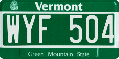 VT license plate WYF504