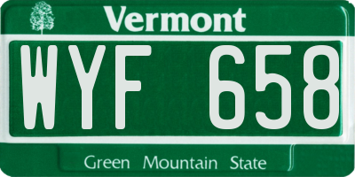 VT license plate WYF658