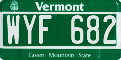 VT license plate WYF682