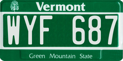 VT license plate WYF687