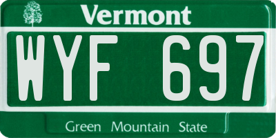 VT license plate WYF697