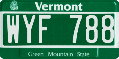 VT license plate WYF788