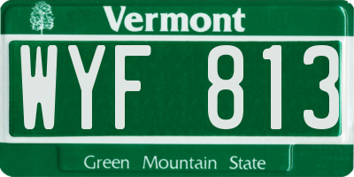 VT license plate WYF813