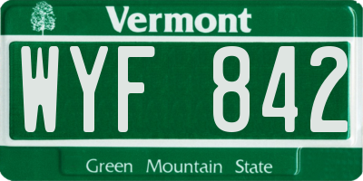 VT license plate WYF842
