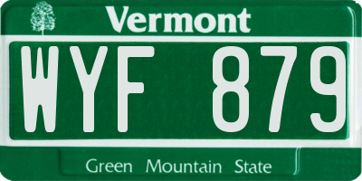 VT license plate WYF879