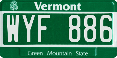 VT license plate WYF886