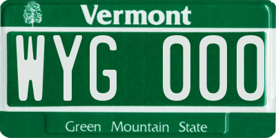 VT license plate WYG000