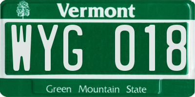 VT license plate WYG018