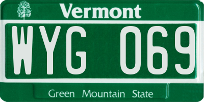 VT license plate WYG069