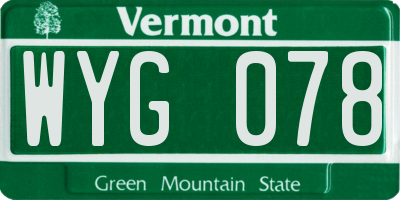 VT license plate WYG078