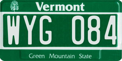 VT license plate WYG084