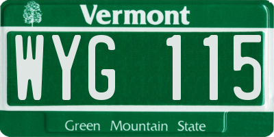 VT license plate WYG115