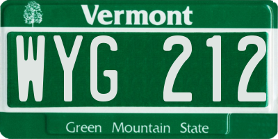 VT license plate WYG212
