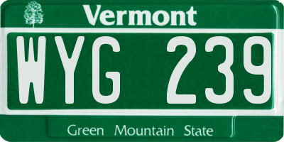 VT license plate WYG239