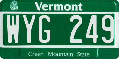 VT license plate WYG249