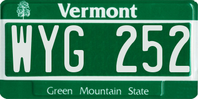 VT license plate WYG252
