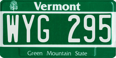 VT license plate WYG295