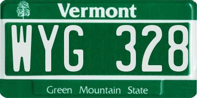 VT license plate WYG328