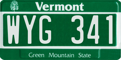 VT license plate WYG341