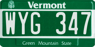 VT license plate WYG347