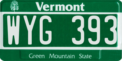 VT license plate WYG393