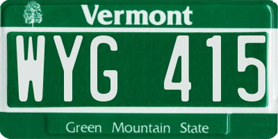 VT license plate WYG415