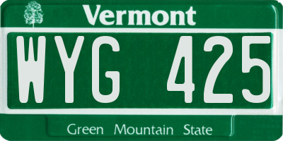 VT license plate WYG425