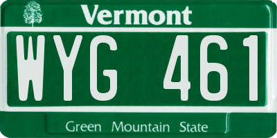 VT license plate WYG461