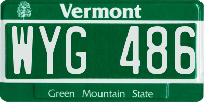 VT license plate WYG486