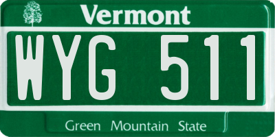 VT license plate WYG511