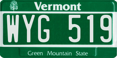 VT license plate WYG519