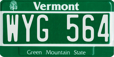 VT license plate WYG564