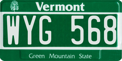 VT license plate WYG568