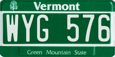 VT license plate WYG576