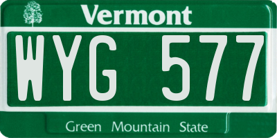VT license plate WYG577