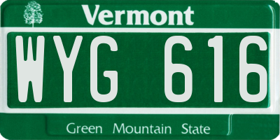 VT license plate WYG616