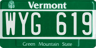 VT license plate WYG619
